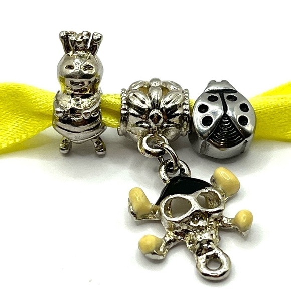 Charms Lady Bug, Skull Charm, Bee Charm can be worn bracelet or necklace 🐞☠️🐝 - Picture 1 of 4
